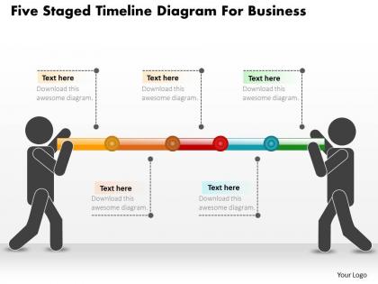 1214 five staged timeline diagram for business powerpoint slide