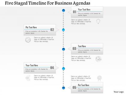 1214 five staged timeline for business agendas powerpoint template