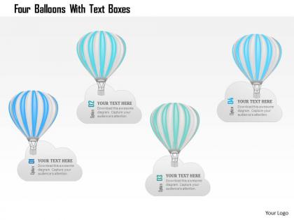 1214 four balloons with text boxes powerpoint template