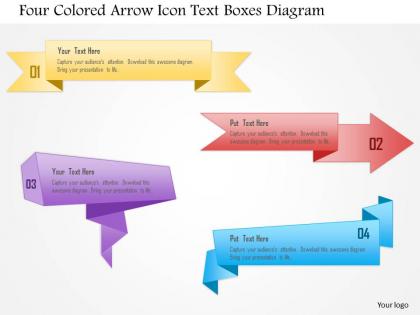 1214 four colored arrow icon text boxes diagram powerpoint template