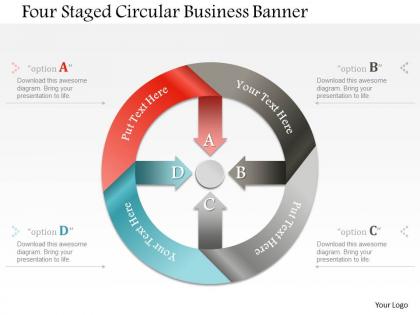 1214 four staged circular business banner powerpoint template