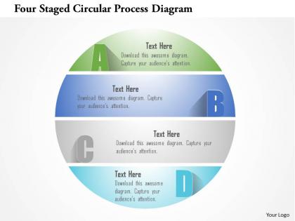 1214 four staged circular process diagram powerpoint template