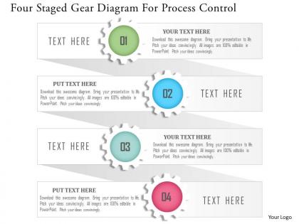 1214 four staged gear diagram for process control powerpoint template