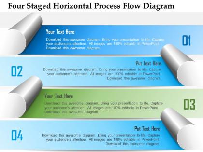 1214 four staged horizontal process flow diagram powerpoint template