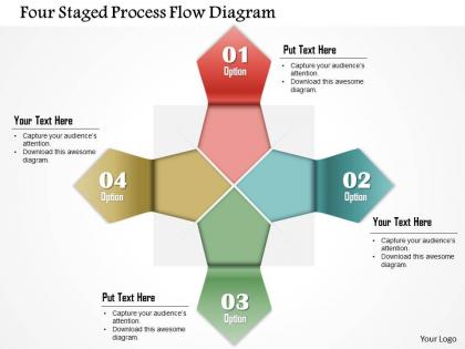 1214 four staged process flow diagram powerpoint template