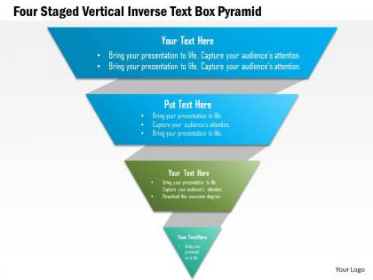 1214 four staged vertical inverse text box pyramid powerpoint template
