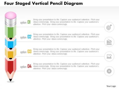 1214 four staged vertical pencil diagram powerpoint template