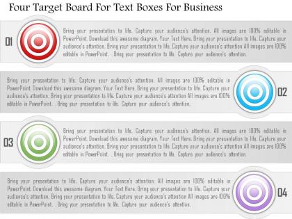 1214 four target board for text boxes for business powerpoint template