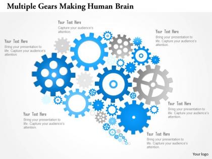 1214 multiple gears making human brain powerpoint template