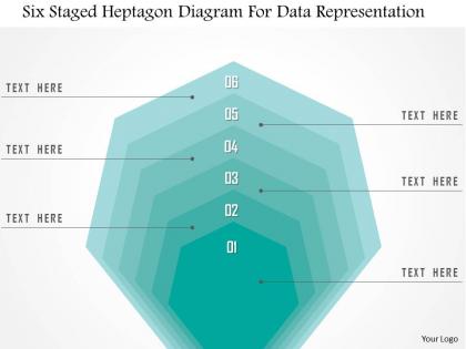 1214 six staged heptagon diagram for data representation powerpoint template