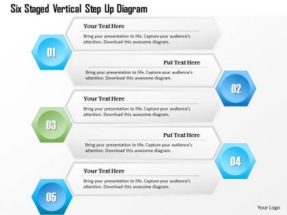 1214 six staged vertical step up diagram powerpoint template