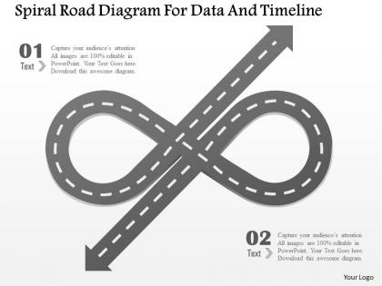 1214 spiral road diagram for data and timeline powerpoint template