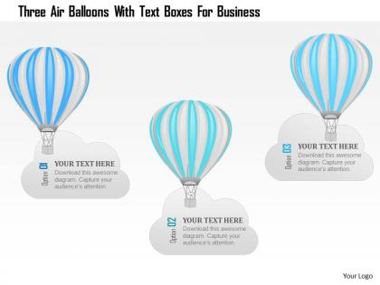 1214 three air balloons with text boxes for business powerpoint template