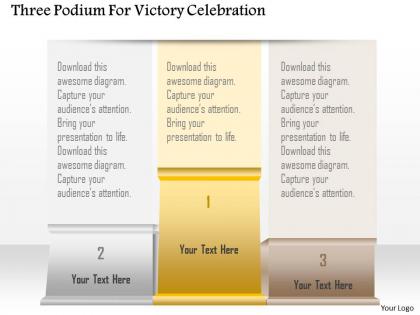 1214 three podium for victory celebration powerpoint template