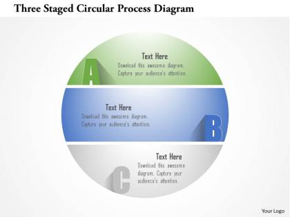1214 three staged circular process diagram powerpoint template