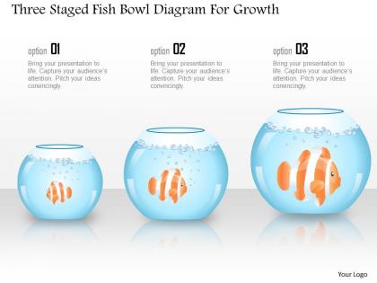 1214 three staged fish bowl diagram for growth powerpoint template