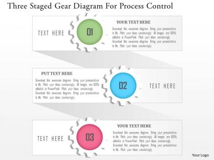 1214 three staged gear diagram for process control powerpoint template