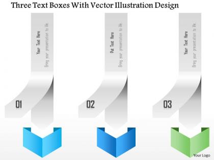1214 three text boxes with vector illustration design powerpoint template