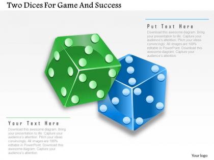 1214 two dices for game and success powerpoint template