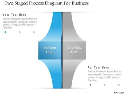 1214 two staged process diagram for business powerpoint template