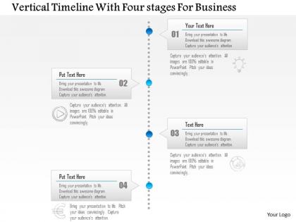 1214 vertical timeline with four stages for business powerpoint template