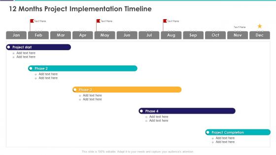 12 Months Project Implementation Timeline Construction Project Feasibility Ppt Elements