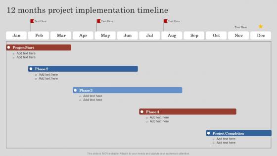 12 Months Project Implementation Timeline Project Feasibility Report Submission For Bank Loan