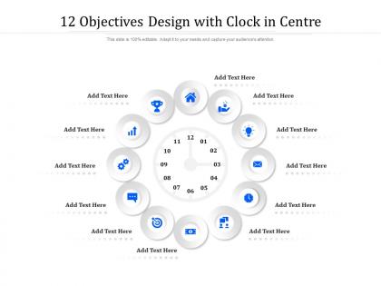 12 objectives design with clock in centre