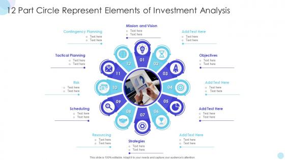 12 Part Circle Represent Elements Of Investment Analysis