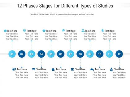 12 phases stages for different types of studies infographic template