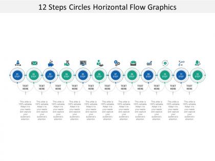 12 steps circles horizontal flow graphics