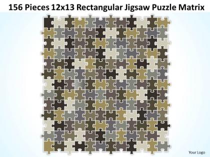 156 pieces 12x13 rectangular jigsaw puzzle matrix powerpoint templates 0812