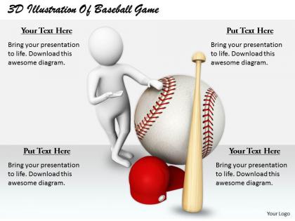 1813 3d illustration of baseball game ppt graphics icons powerpoint