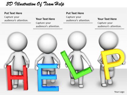 1813 3d illustration of team help ppt graphics icons powerpoint