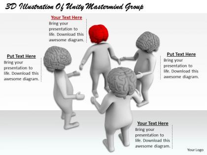1813 3d illustration of unity mastermind group ppt graphics icons powerpoint