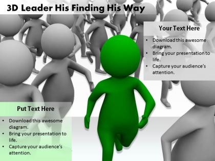1813 3d leader his finding his way ppt graphics icons powerpoint