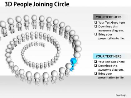 1813 3d people joining circle ppt graphics icons powerpoint