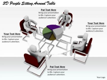 1813 3d people sitting around table ppt graphics icons powerpoint