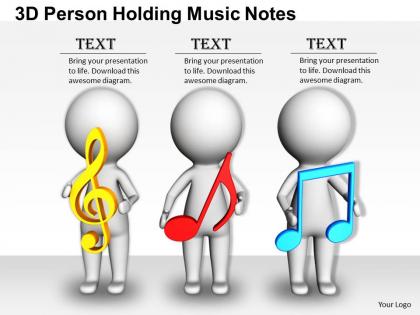 1813 3d person holding music notes ppt graphics icons powerpoint