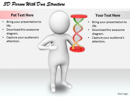 1813 3d person with dna structure ppt graphics icons powerpoint