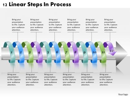 1813 business ppt diagram 12 linear steps in process powerpoint template