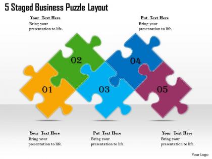 1813 business ppt diagram 5 staged business puzzle layout powerpoint template