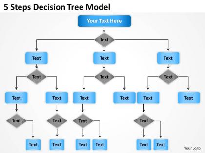 1813 business ppt diagram 5 steps decision tree model powerpoint template