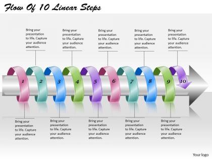 1813 business ppt diagram flow of 10 linear steps powerpoint template