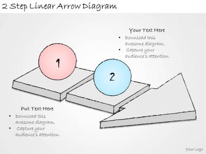 1814 business ppt diagram 2 step linear arrow diagram powerpoint template
