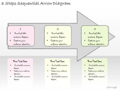 1814 business ppt diagram 3 steps sequential arrow diagram powerpoint template