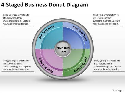 1814 business ppt diagram 4 staged business donut diagram powerpoint template