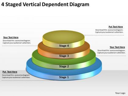 1814 business ppt diagram 4 staged vertical dependent diagram powerpoint template