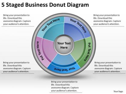 1814 business ppt diagram 5 staged business donut diagram powerpoint template