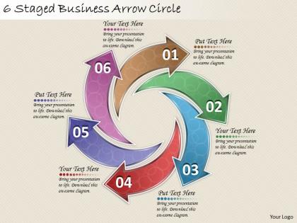 1814 business ppt diagram 6 staged business arrow circle powerpoint template